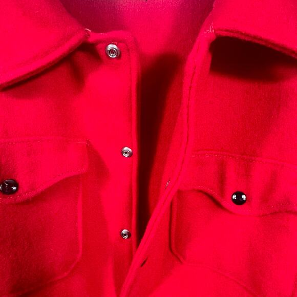 Vintage Skookum Letterman Red Virgin Wool Jacket Mens 52 Hunting Coat - Picture 4 of 12